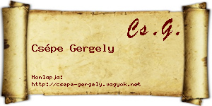 Csépe Gergely névjegykártya